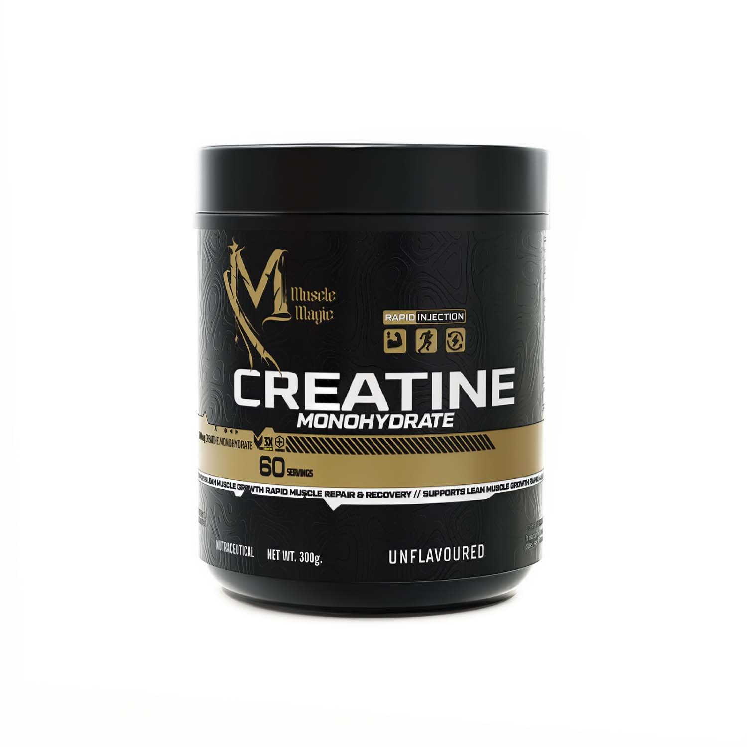 Muscle Magic Creatine Monohydrate Powder | Pure Strength, Explosive Power & Muscle Performance Support – Unflavoured (60 Servings)